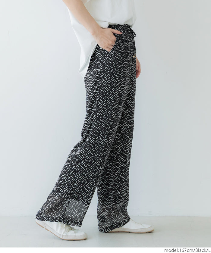 コカ coca シアーシフォンイージーパンツ （Black） Black