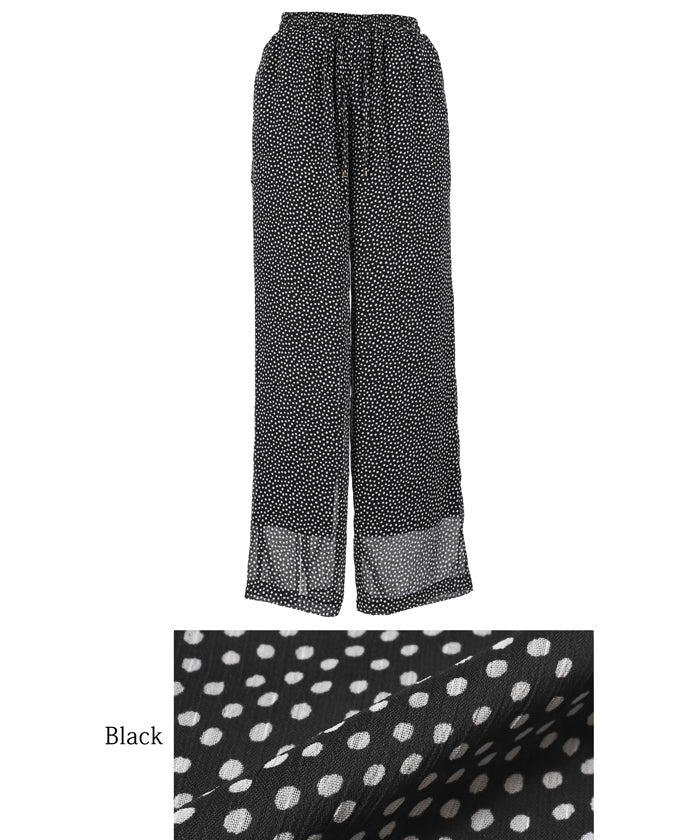コカ coca シアーシフォンイージーパンツ （Black） Black