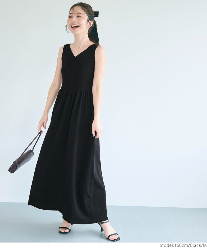 コカ coca Vネックニットドレス （Black） Black