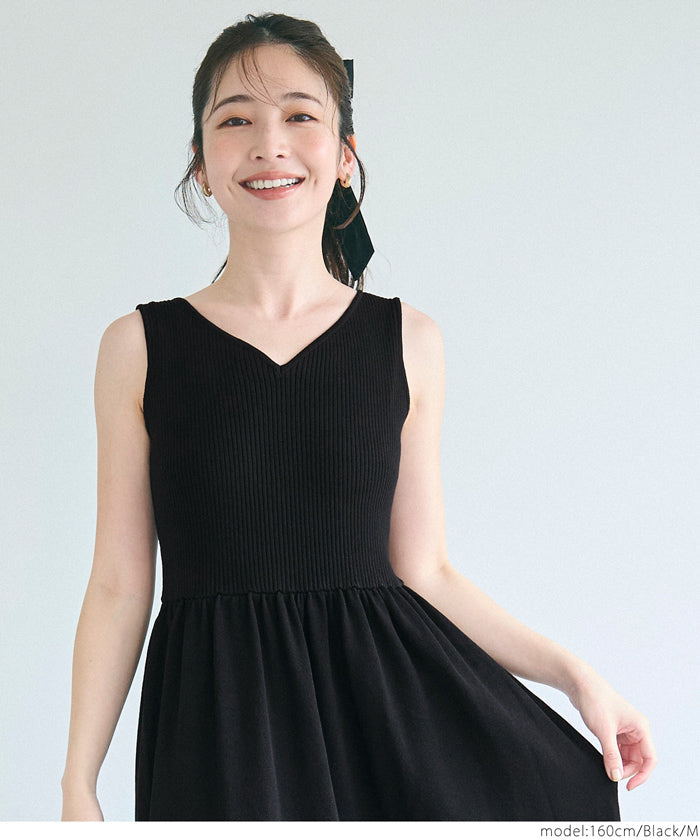 コカ coca Vネックニットドレス （Black） Black