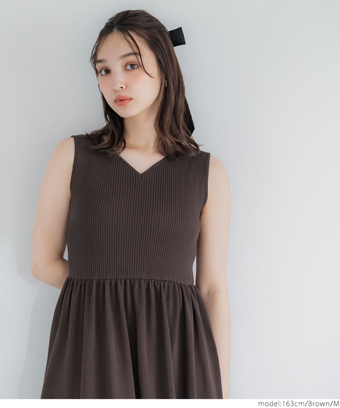 コカ coca Vネックニットドレス （Black） Black