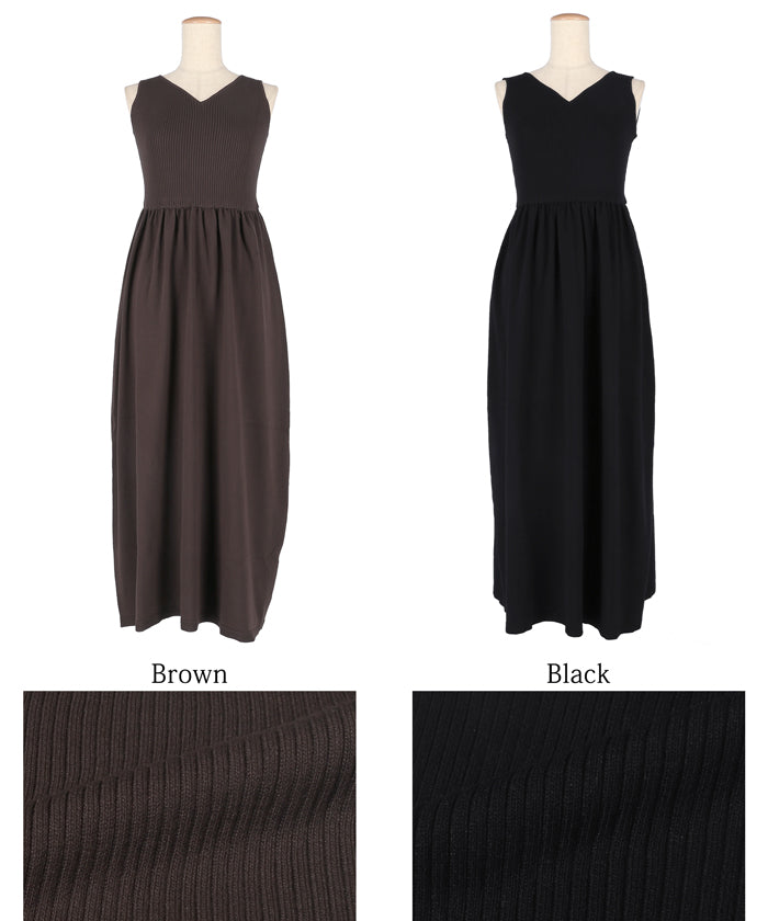 コカ coca Vネックニットドレス （Black） Black