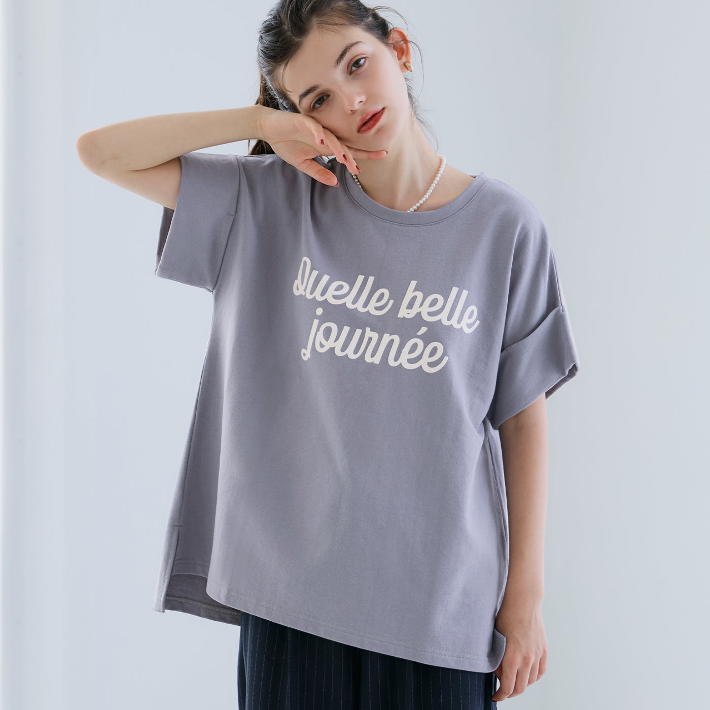 コカ coca ロゴロールアップスリーブスウェットトップス （Dk.blue） Dk.blue