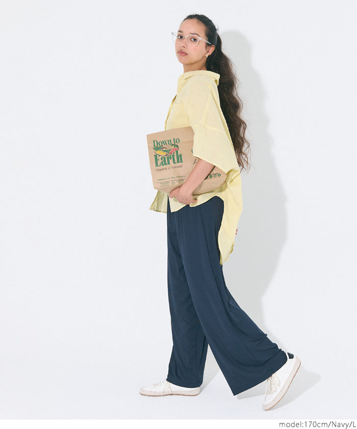 コカ coca とろみリブリラックスパンツ （Navy） Navy