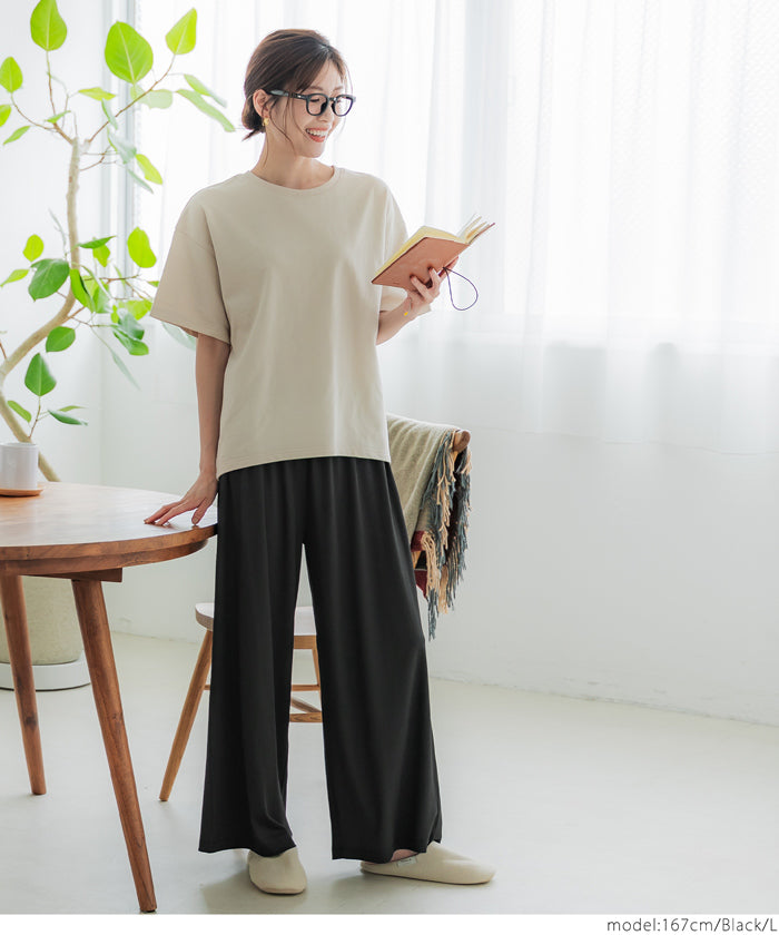 コカ coca とろみリブリラックスパンツ （Navy） Navy