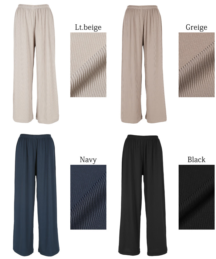 コカ coca とろみリブリラックスパンツ （Navy） Navy