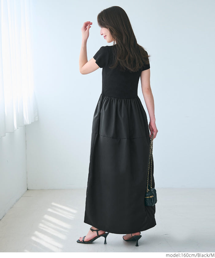 コカ coca ニットドッキング ワンピース （Black） Black