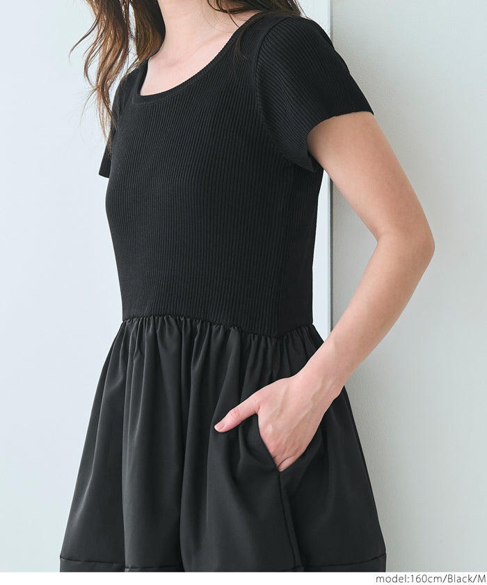 コカ coca ニットドッキング ワンピース （Black） Black