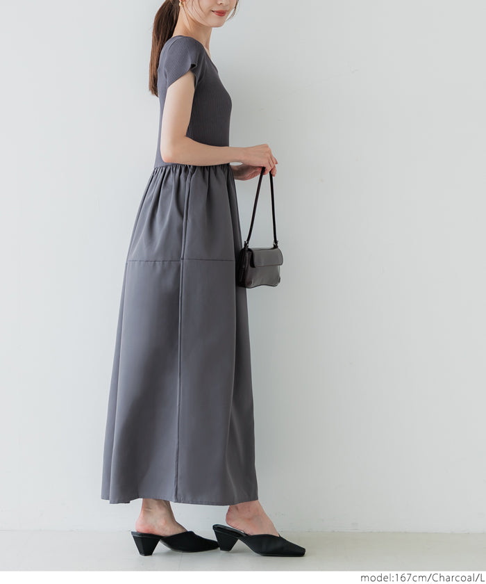 コカ coca ニットドッキング ワンピース （Black） Black