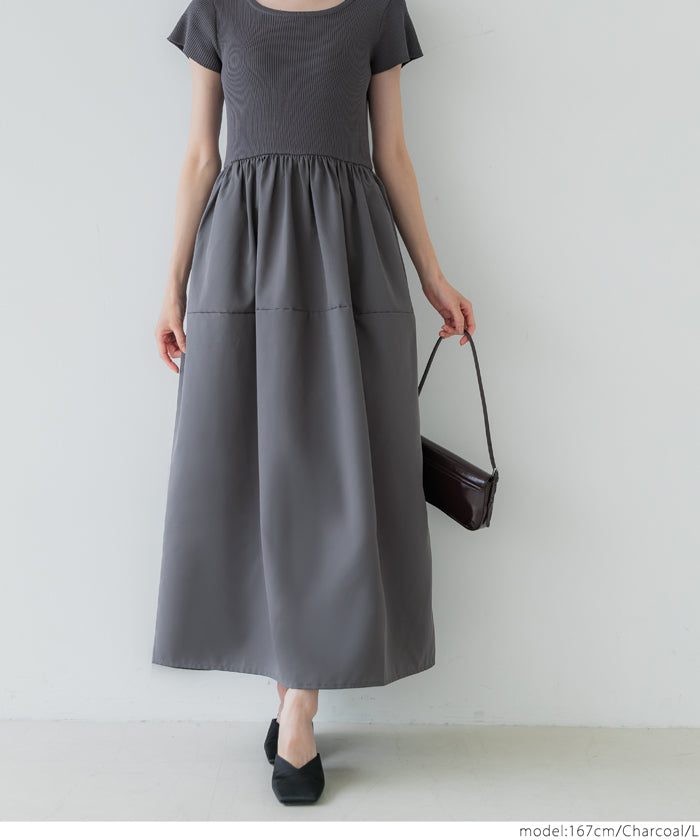 コカ coca ニットドッキング ワンピース （Black） Black
