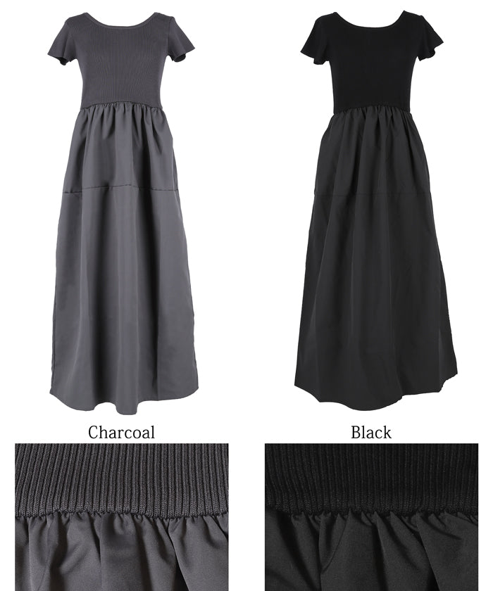 コカ coca ニットドッキング ワンピース （Black） Black