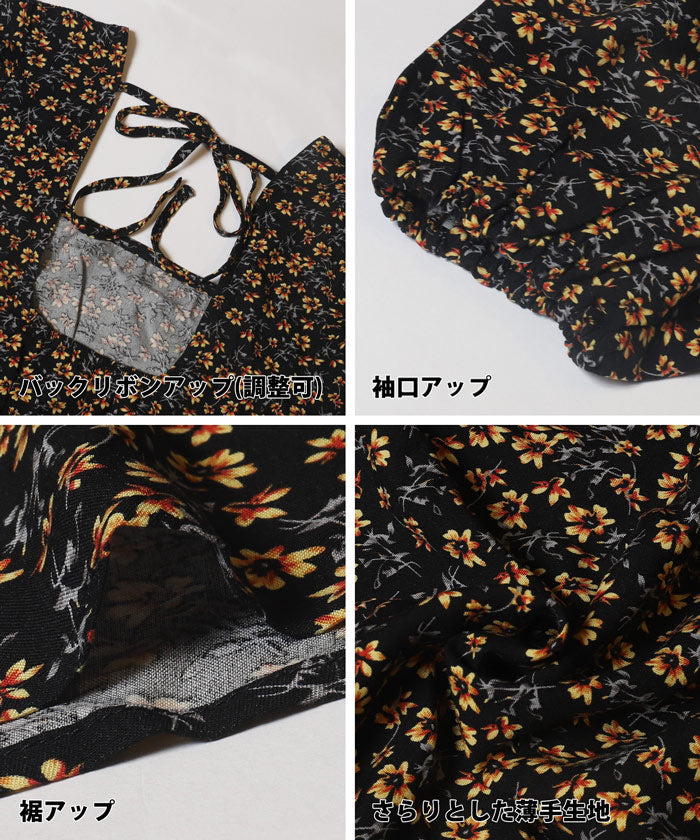 コカ coca ビンテージレーヨンフラワードレス （Black） Black