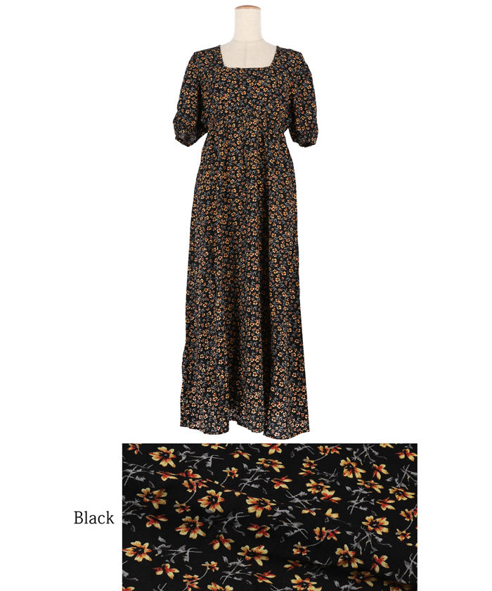 コカ coca ビンテージレーヨンフラワードレス （Black） Black