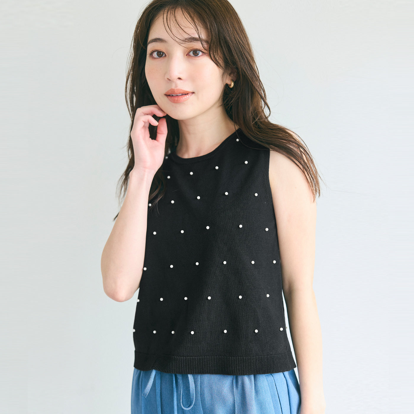 コカ coca パールニットトップス （Black） Black