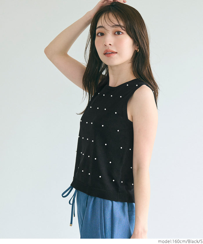 コカ coca パールニットトップス （Black） Black