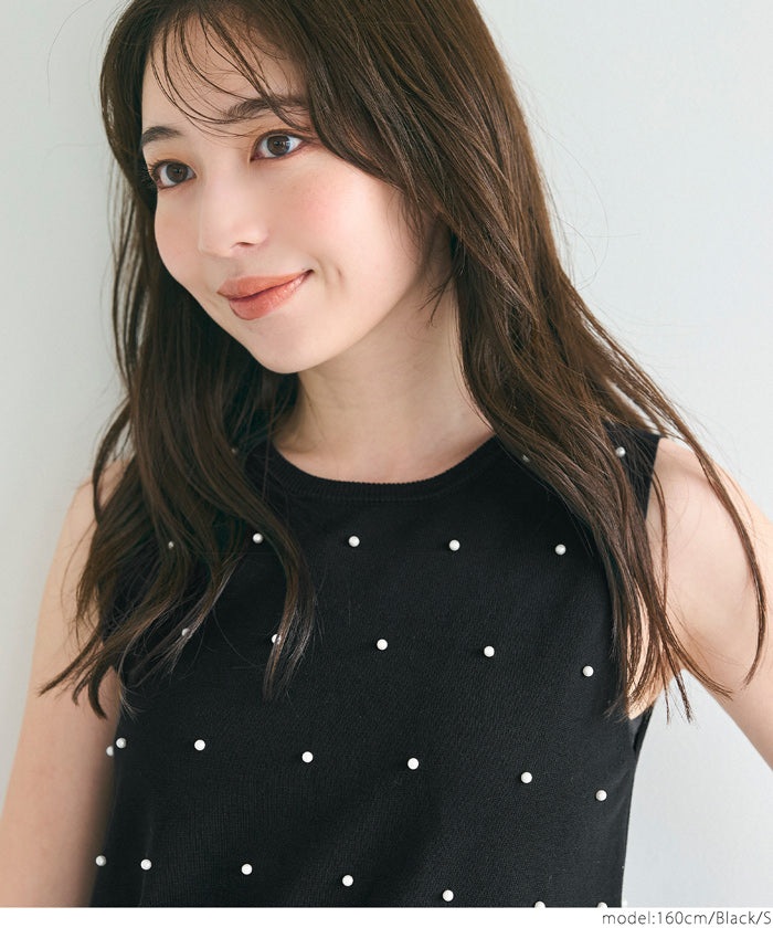 コカ coca パールニットトップス （Black） Black