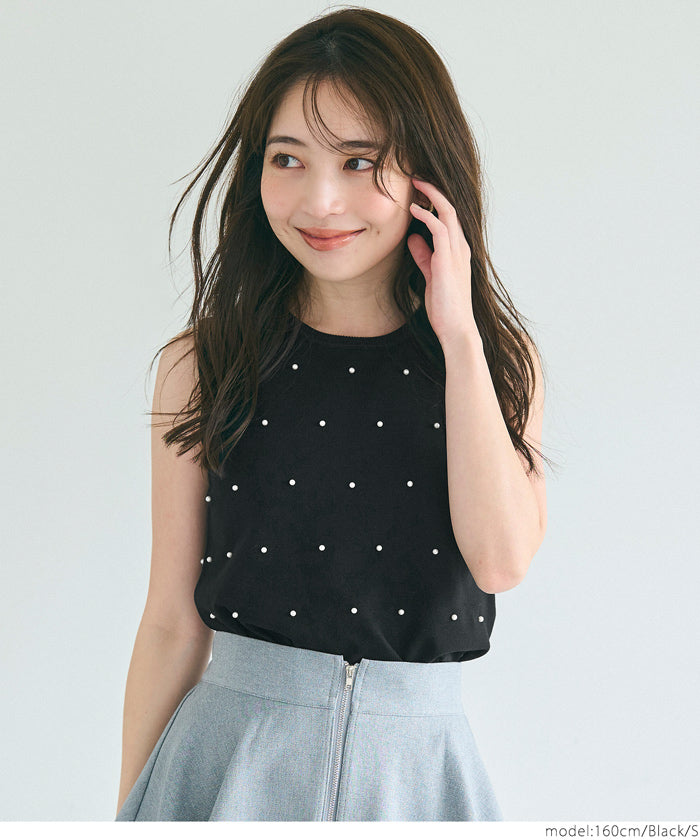 コカ coca パールニットトップス （Black） Black