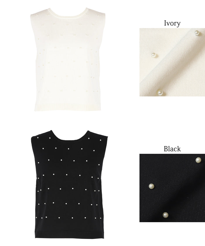 コカ coca パールニットトップス （Black） Black