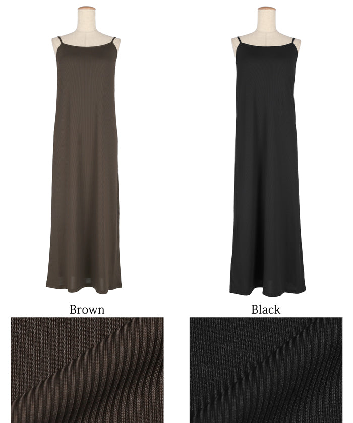 コカ coca OUTBRAリブキャミワンピース （Black） Black