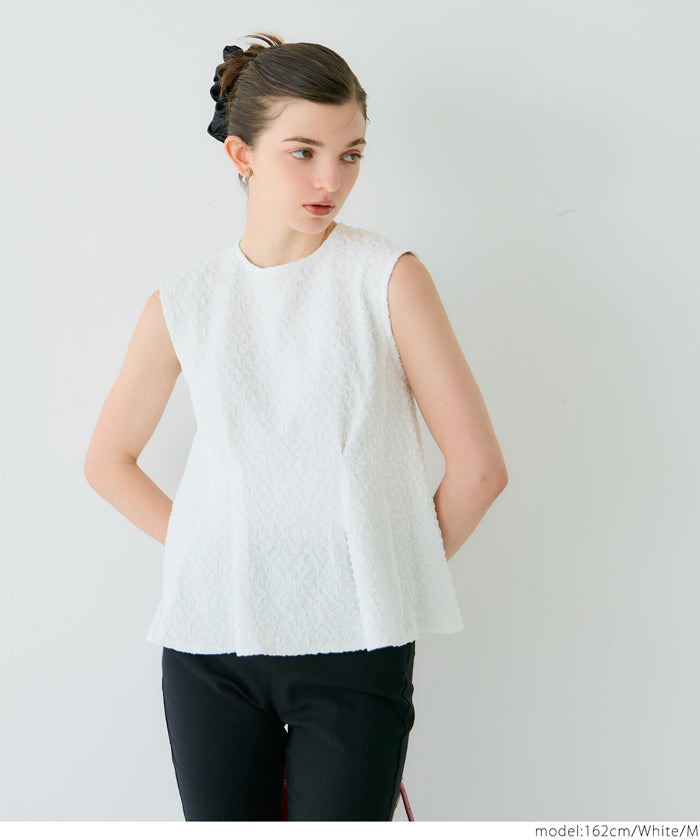 コカ coca 表面感 タックブラウス （White） White