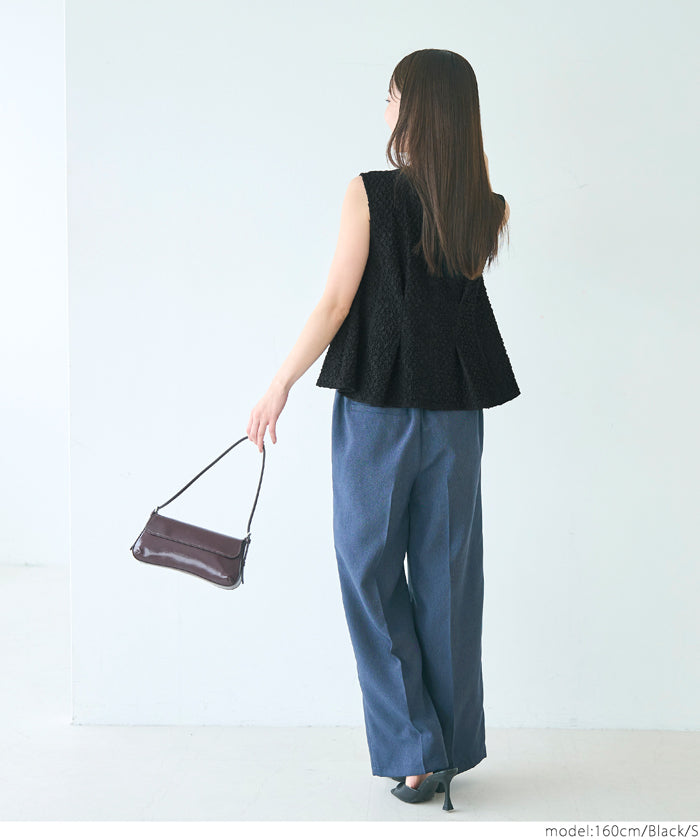 コカ coca 表面感 タックブラウス （White） White