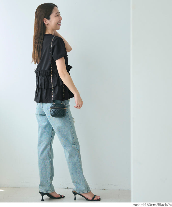 コカ coca シルキータッチドッキングTシャツ （Black） Black