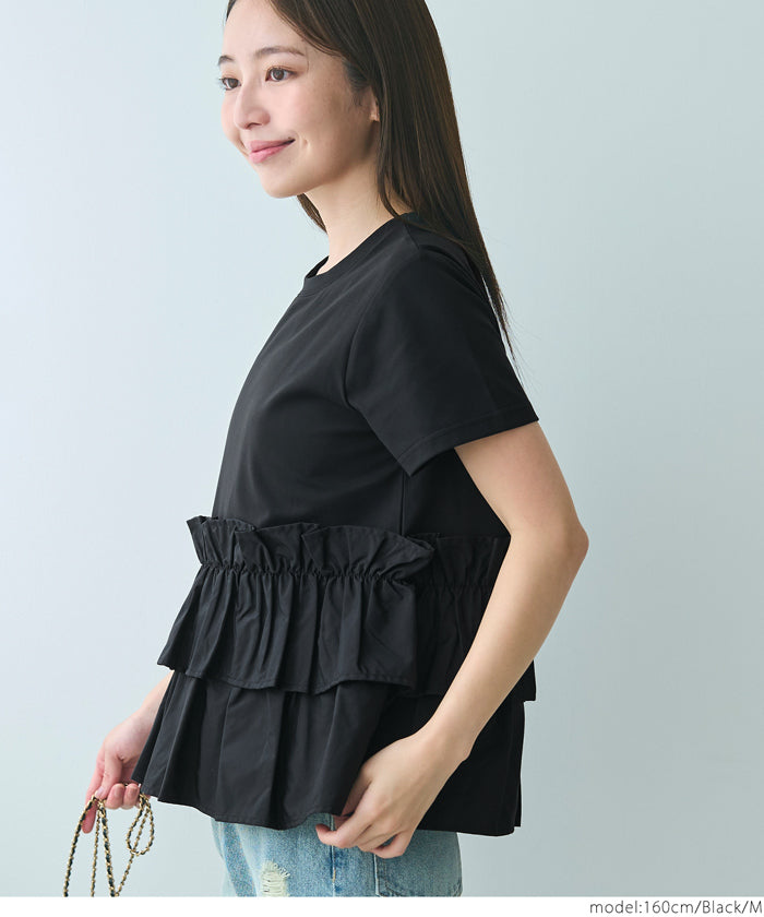 コカ coca シルキータッチドッキングTシャツ （Black） Black