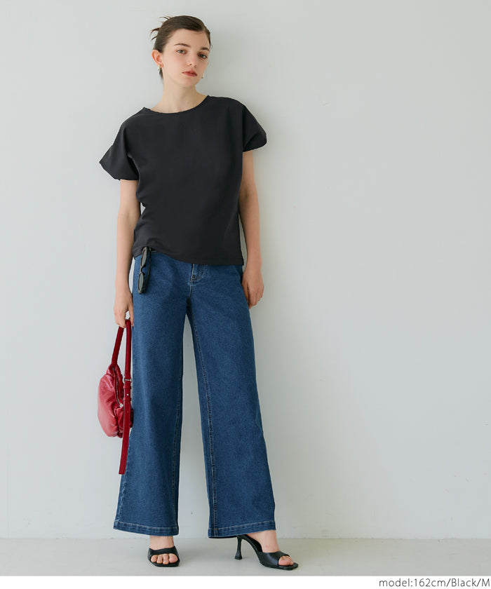 コカ coca シルキータッチバルーンスリーブトップス （Black） Black