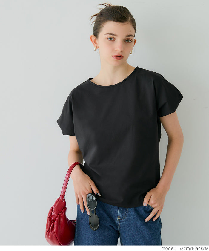 コカ coca シルキータッチバルーンスリーブトップス （Black） Black