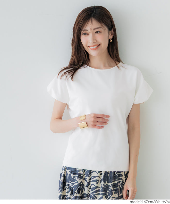コカ coca シルキータッチバルーンスリーブトップス （Black） Black