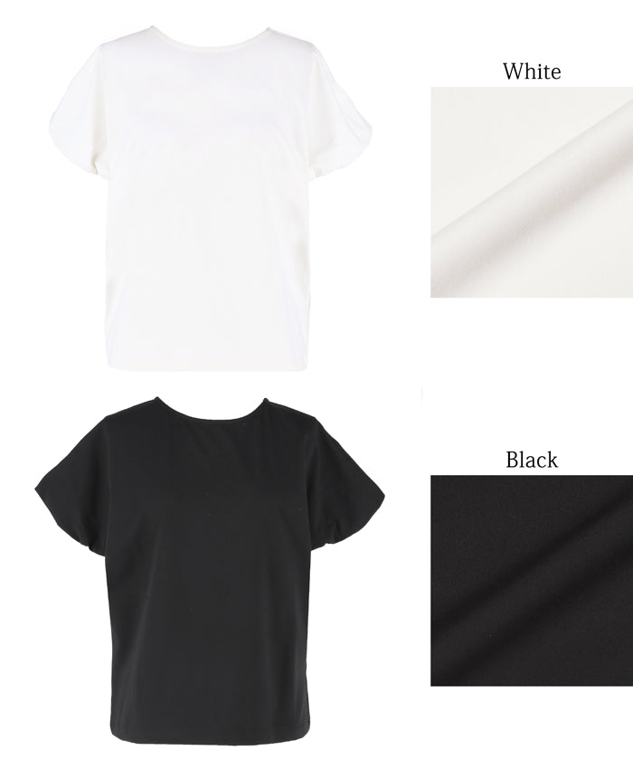 コカ coca シルキータッチバルーンスリーブトップス （Black） Black