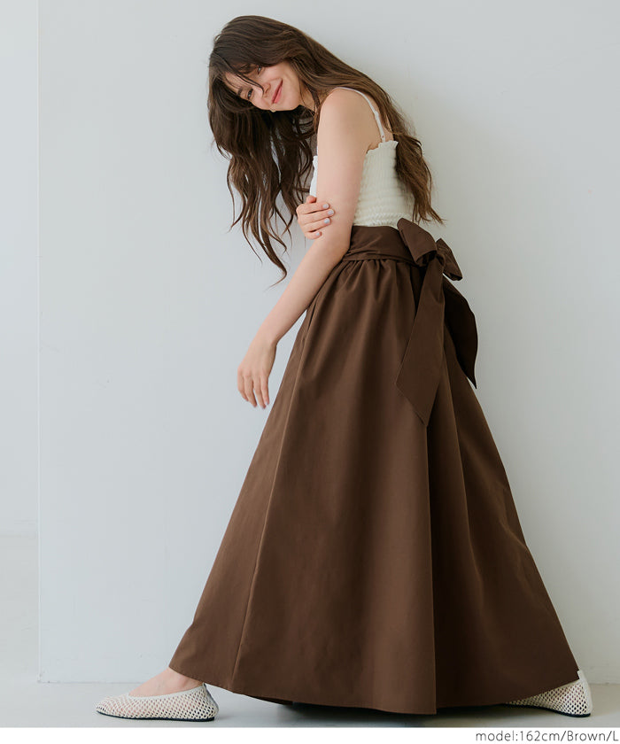 コカ coca リボンフレアスカート （Brown） Brown