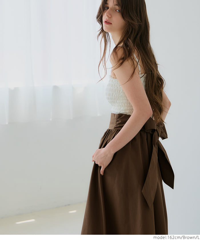 コカ coca リボンフレアスカート （Brown） Brown