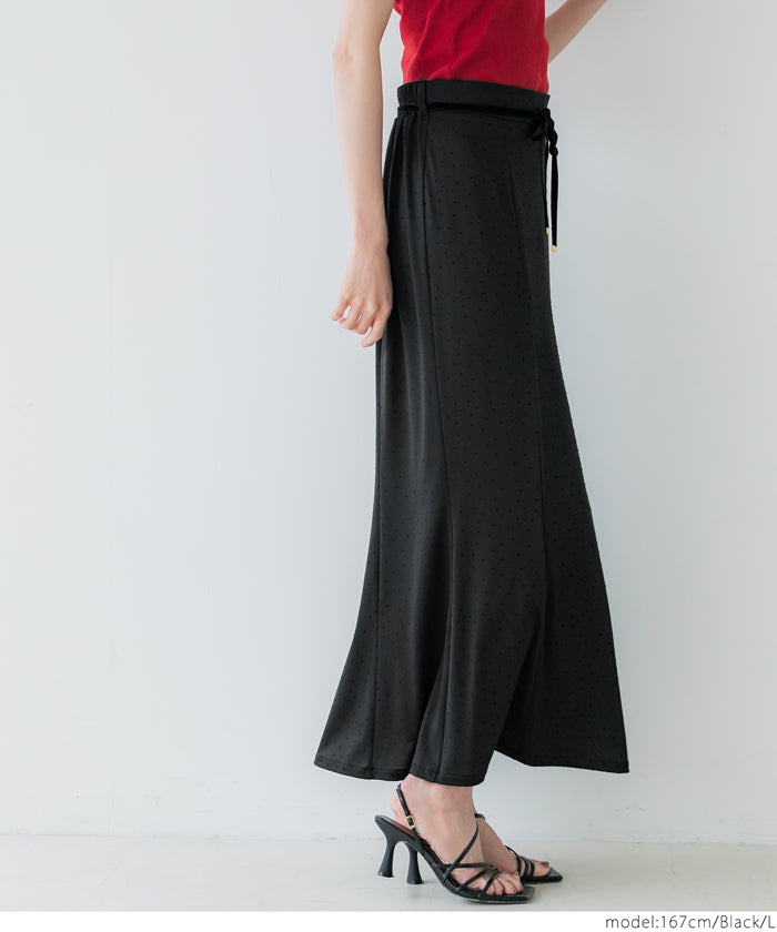 コカ coca フロッキードットマーメイドスカート （Black） Black