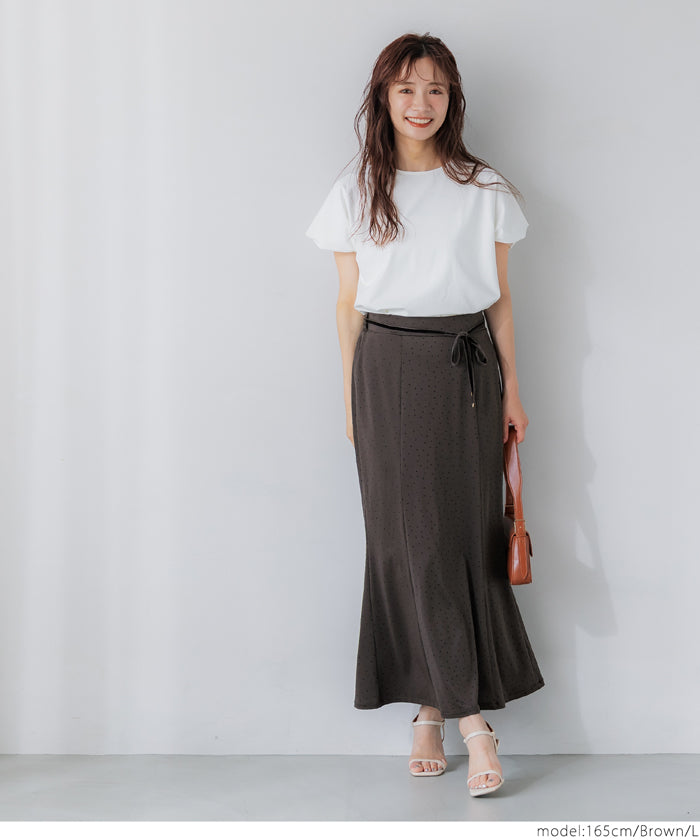 コカ coca フロッキードットマーメイドスカート （Black） Black