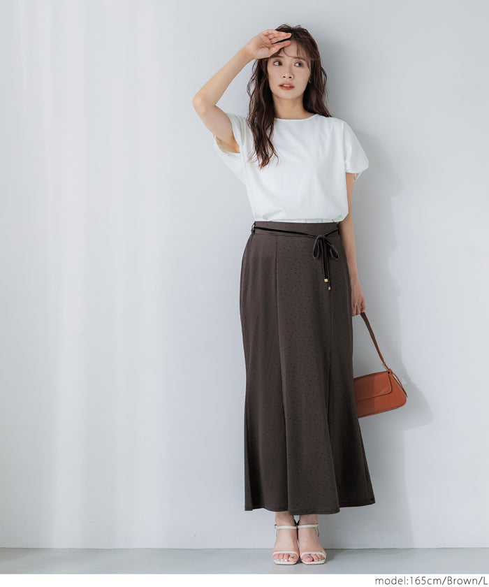 コカ coca フロッキードットマーメイドスカート （Black） Black