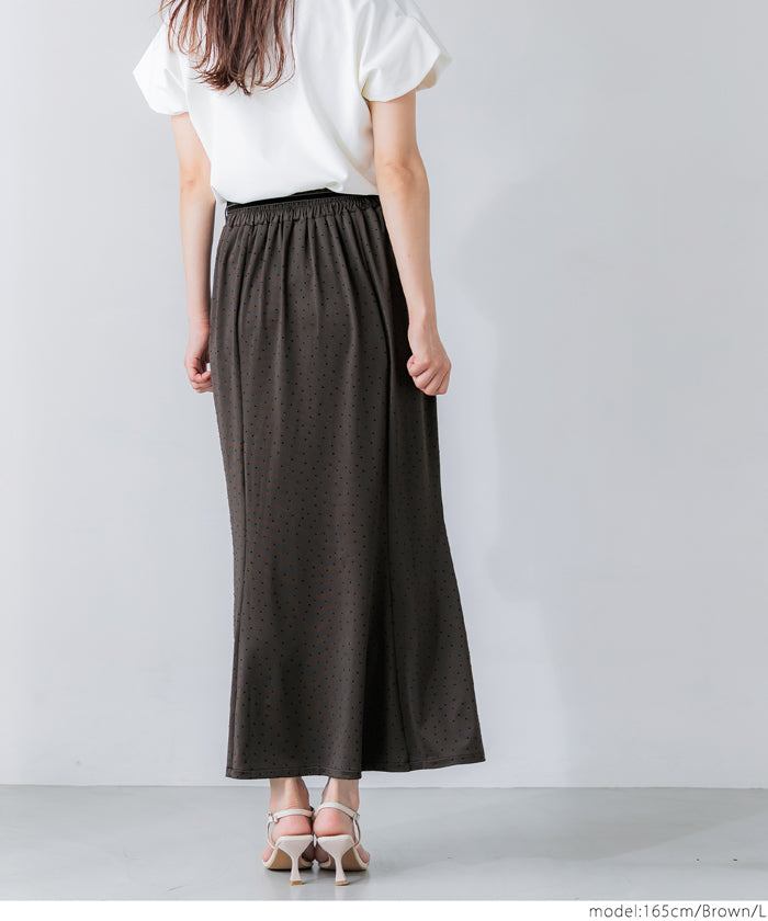 コカ coca フロッキードットマーメイドスカート （Black） Black