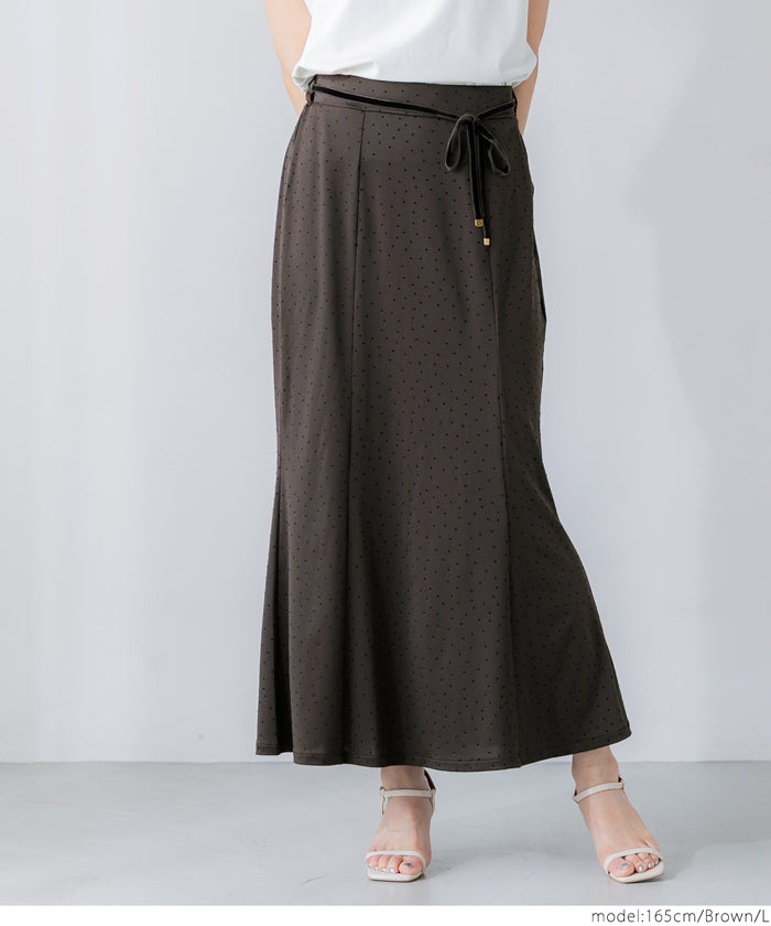 コカ coca フロッキードットマーメイドスカート （Black） Black