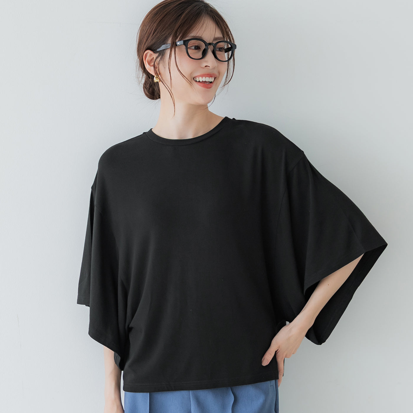 コカ coca ワイドスリーブトップス （Black） Black