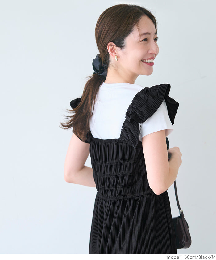 コカ coca プリーツオールインワン （Black） Black