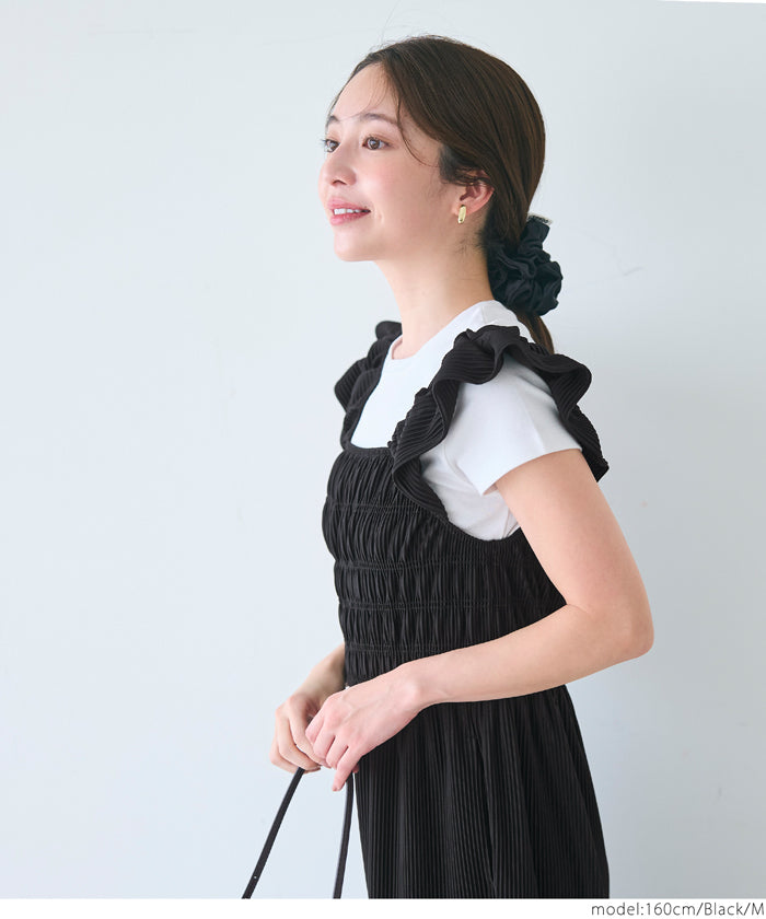 コカ coca プリーツオールインワン （Black） Black
