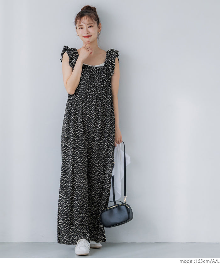 コカ coca プリーツオールインワン （Black） Black