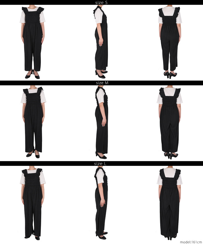 コカ coca プリーツオールインワン （Black） Black