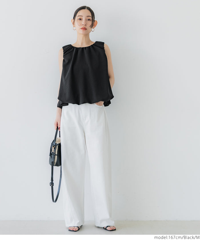 コカ coca バルーンノースリーブブラウス （Black） Black