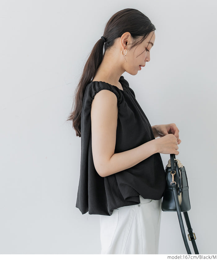 コカ coca バルーンノースリーブブラウス （Black） Black