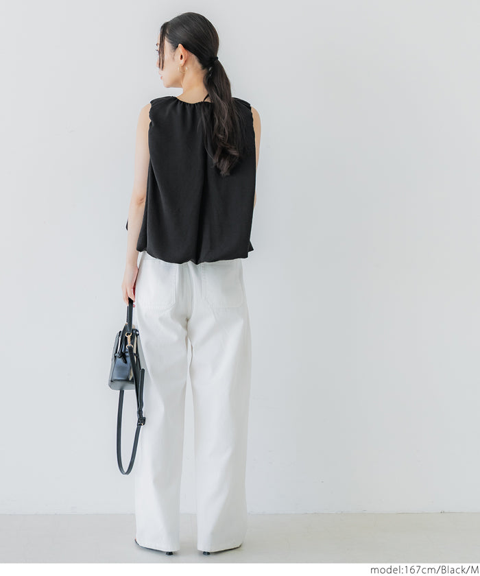 コカ coca バルーンノースリーブブラウス （Black） Black