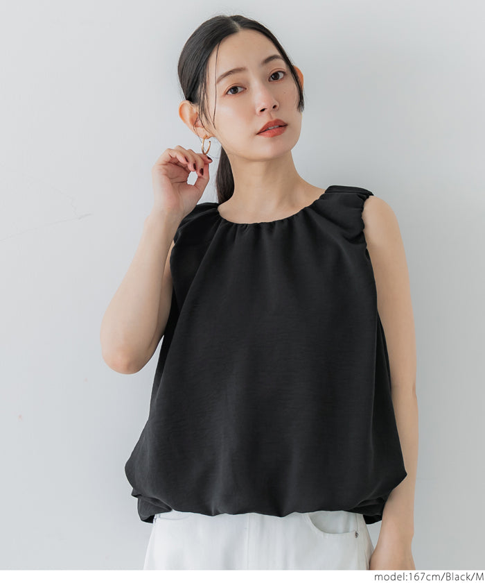 コカ coca バルーンノースリーブブラウス （Black） Black