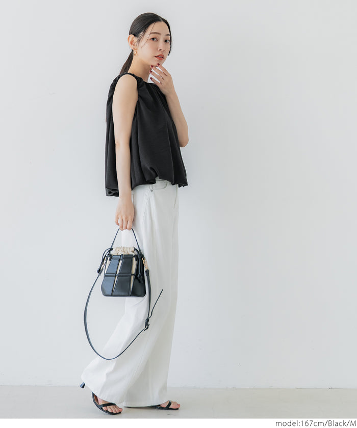 コカ coca バルーンノースリーブブラウス （Black） Black