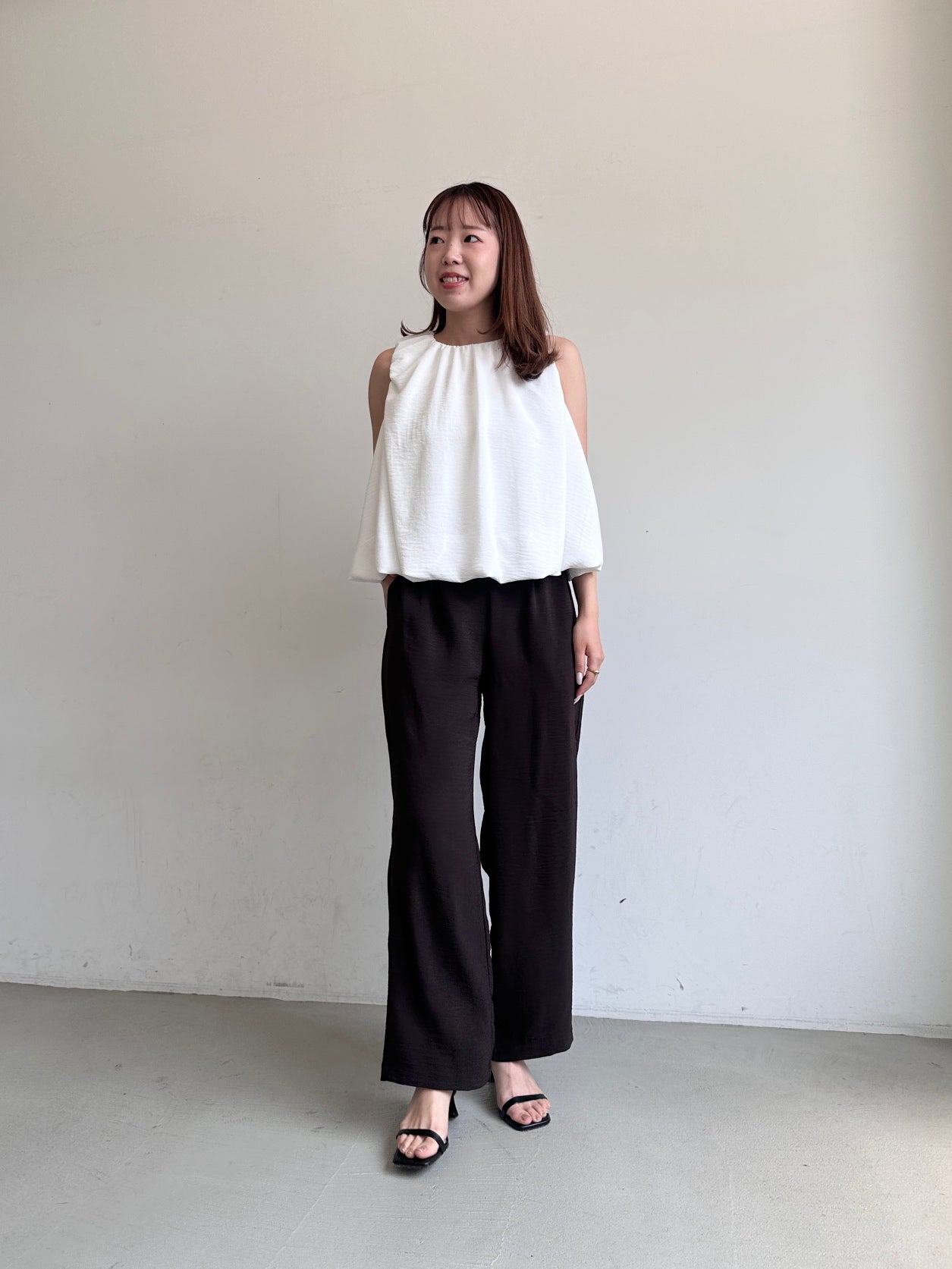 コカ coca バルーンノースリーブブラウス （Black） Black