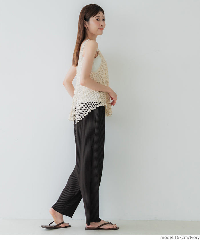 コカ coca クロシェタンクトップベスト （Black） Black